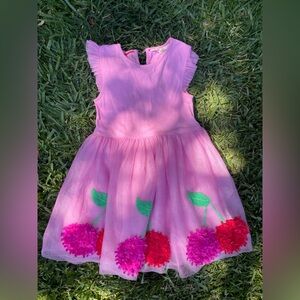 Mini Boden pink cherry dress 4-5yrs